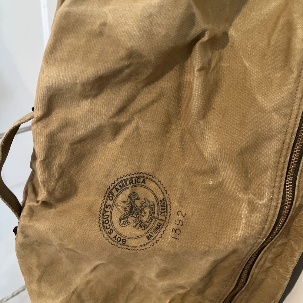 Vintage Boy Scouts of America BSA National Council NYC Canvas Duffel Bag 1950ās